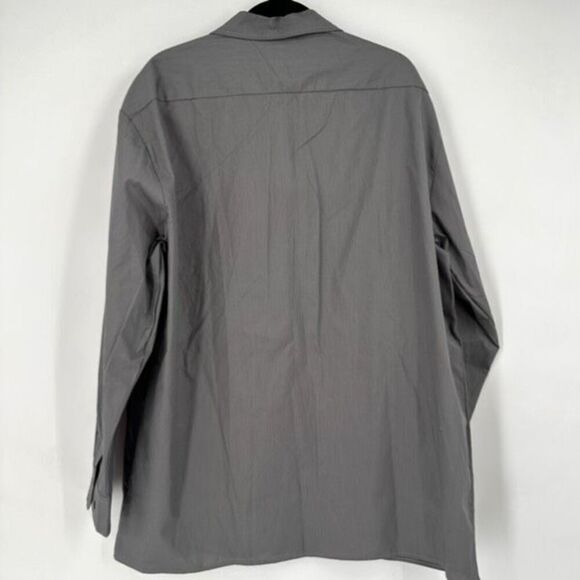NWT Hisea Men's Long Sleeve Collared Classic Button-Down Shirt Gray Size 2XL - Picture 7 of 10